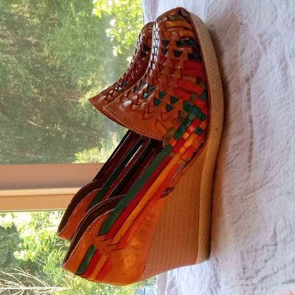 Source Unknown Shoes - Mexican Huarache Wedge Sandals
